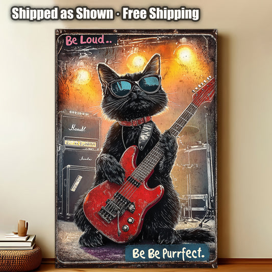 8x12 Cute Cat Metal Sign – Retro Tin Wall Art for Cat Lovers & Kitchens  (1/3/6/10 Pieces)| Liberty Signs #ZH2247