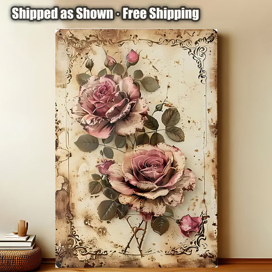 8x12 Farmhouse Metal Sign – Rustic Tin Wall Art with Barn & Animals(1/3/6/10 Pieces) | Liberty Signs #ZH7202