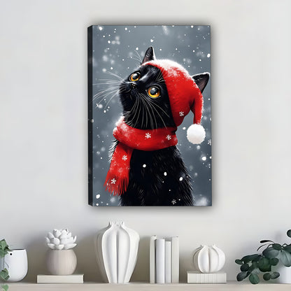 Funny Cat Art - Canvas Wall Art - Abstract Funny Living Room Decor| Liberty Signs #SZ264