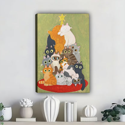 Funny Cat Art - Canvas Wall Art - Abstract Funny Living Room Decor| Liberty Signs #SZ317