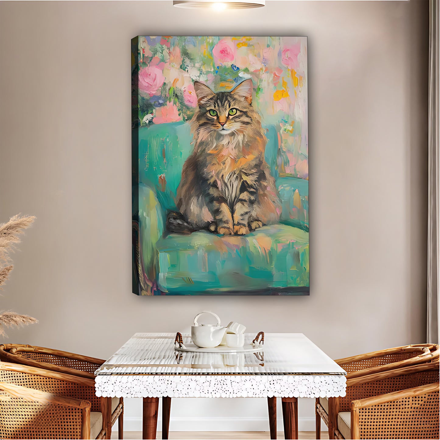 Funny Cat Art - Canvas Wall Art - Abstract Funny Living Room Decor| Liberty Signs #SZ185
