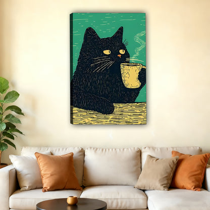 Funny Cat Art - Canvas Wall Art - Abstract Funny Living Room Decor| Liberty Signs #SZ199