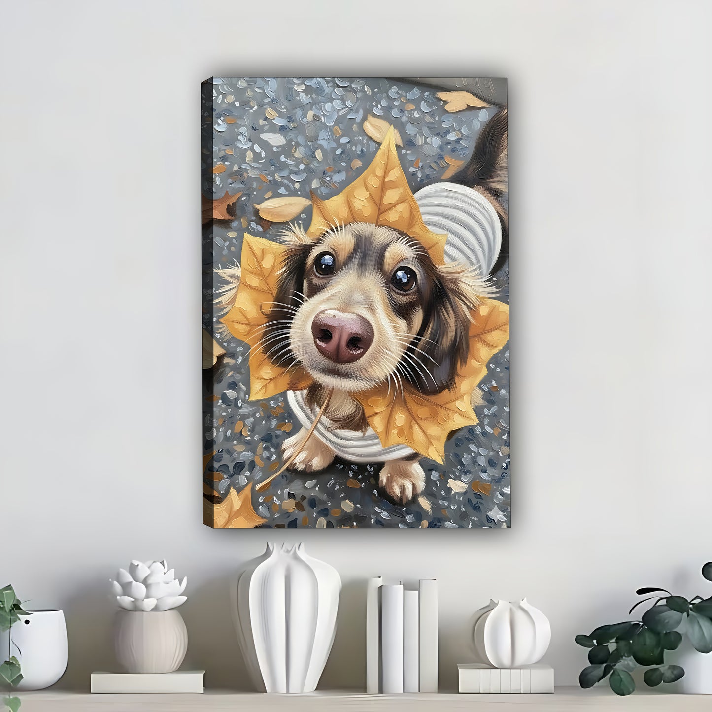Funny Dog Art - Canvas Wall Art - Abstract Funny Living Room Decor| Liberty Signs #SZ344