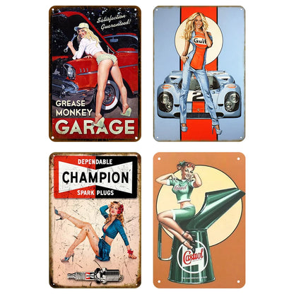 8x12 Pin-Up Girl Metal Sign – Retro Tin Wall Art for Garage & Bar Decor | Liberty Signs #ZH3001