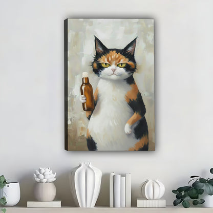 Funny Cat Art - Canvas Wall Art - Abstract Funny Living Room Decor| Liberty Signs #SZ272