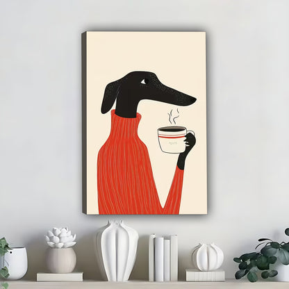 Funny Dog Art - Canvas Wall Art - Abstract Funny Living Room Decor| Liberty Signs #SZ310