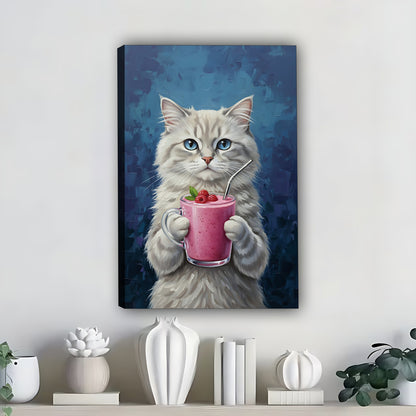 Funny Cat Art - Canvas Wall Art - Abstract Funny Living Room Decor| Liberty Signs #SZ288