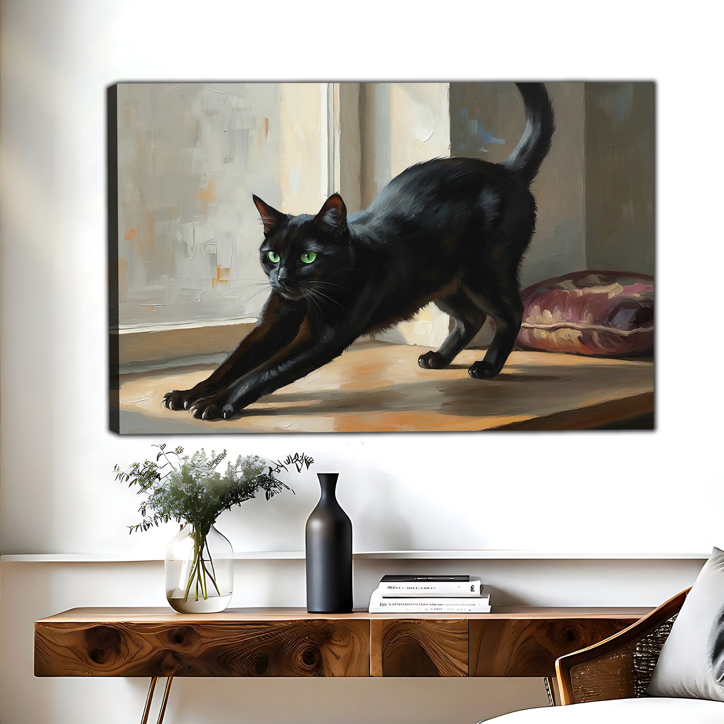 Funny Cat Art - Canvas Wall Art - Abstract Funny Living Room Decor| Liberty Signs #HZ100