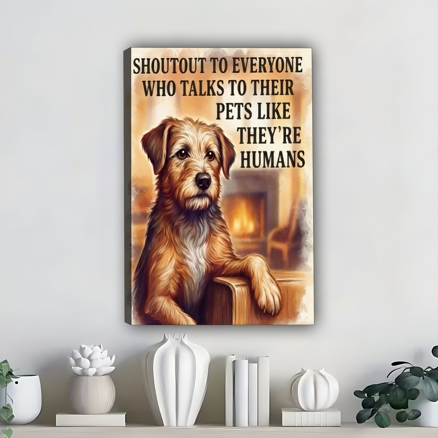 Funny Dog Art - Canvas Wall Art - Abstract Funny Living Room Decor| Liberty Signs #SZ338