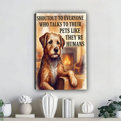 Funny Dog Art - Canvas Wall Art - Abstract Funny Living Room Decor| Liberty Signs #SZ338