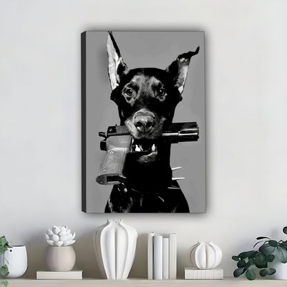 Funny Dog Art - Canvas Wall Art - Abstract Funny Living Room Decor| Liberty Signs #SZ336