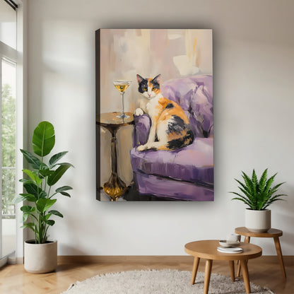 Funny Cat Art - Canvas Wall Art - Abstract Funny Living Room Decor| Liberty Signs #SZ164