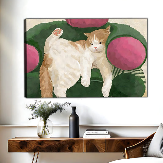 Funny Cat Art - Canvas Wall Art - Abstract Funny Living Room Decor| Liberty Signs #HZ035
