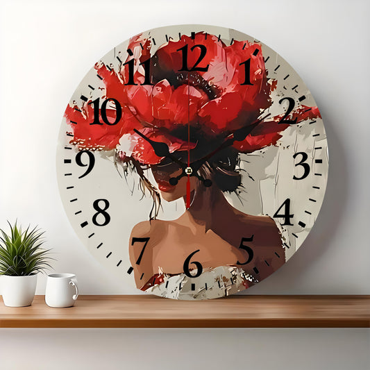 10x10 Decorative Wall Clock  – Ticking Wooden Wall Clock for Living Room or Hallway | Liberty Signs#S1041