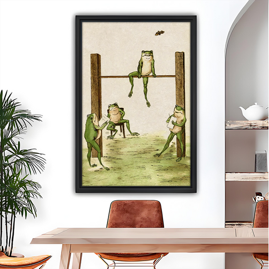Vintage Frog Whimsical Animal Wall Art Print l2721