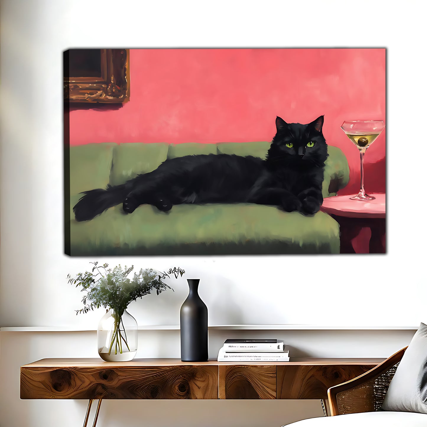 Funny Cat Art - Canvas Wall Art - Abstract Funny Living Room Decor| Liberty Signs #HZ050