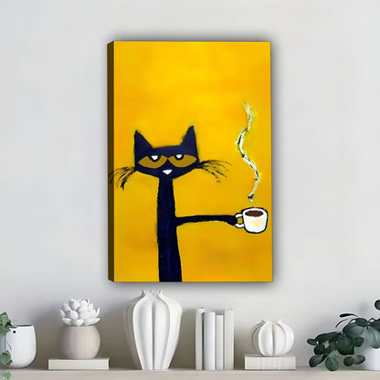 Funny Cat Art - Canvas Wall Art - Abstract Funny Living Room Decor| Liberty Signs #SZ329
