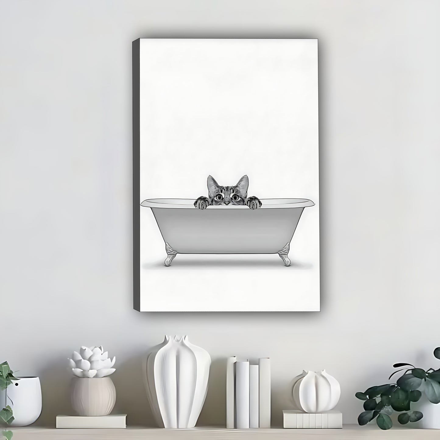 Funny Cat Art - Canvas Wall Art - Abstract Funny Living Room Decor| Liberty Signs #SZ268
