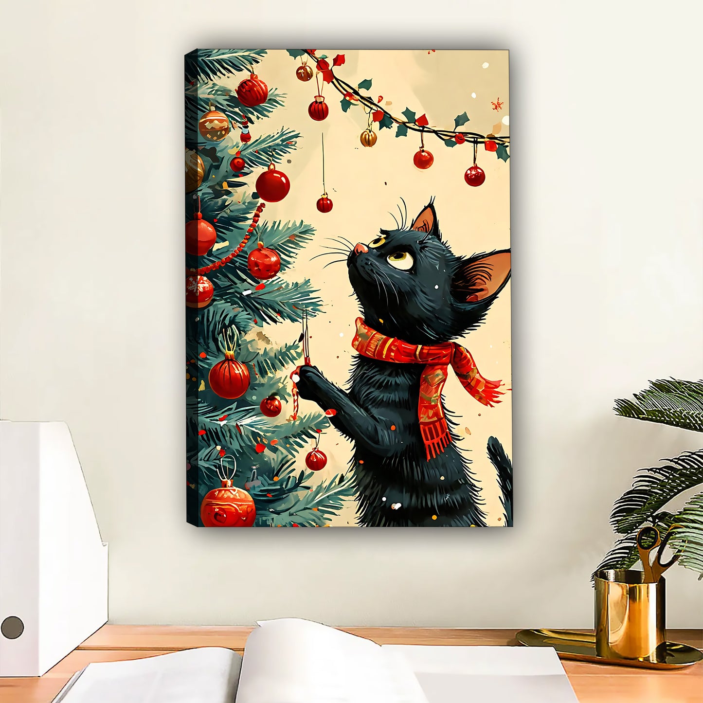 Funny Cat Art - Canvas Wall Art - Abstract Funny Living Room Decor| Liberty Signs #SZ123