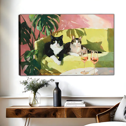 Funny Cat Art - Canvas Wall Art - Abstract Funny Living Room Decor| Liberty Signs #HZ071