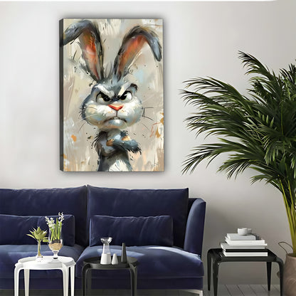 Funny Rabbit Art - Canvas Wall Art - Abstract Funny Living Room Decor| Liberty Signs #SZ030
