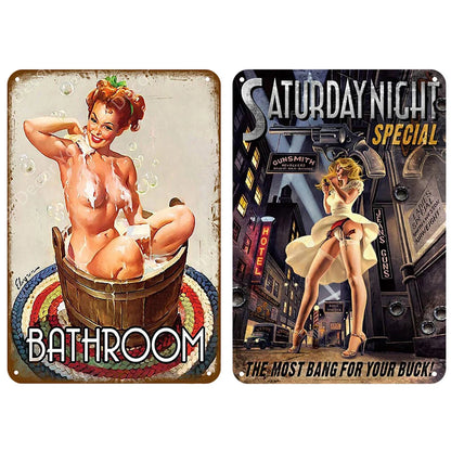 2pcs - Sexy Girl - Vintage Metal Sign - 8*12Inch (20*30cm)