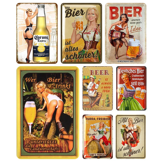 8x12 Pin-Up Girl Metal Sign – Retro Tin Wall Art for Garage & Bar Decor | Liberty Signs #ZH3004