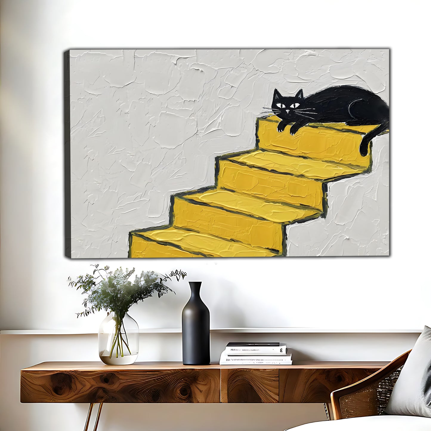 Funny Cat Art - Canvas Wall Art - Abstract Funny Living Room Decor| Liberty Signs #HZ061