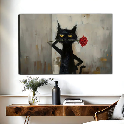 Funny Cat Art - Canvas Wall Art - Abstract Funny Living Room Decor| Liberty Signs #HZ099