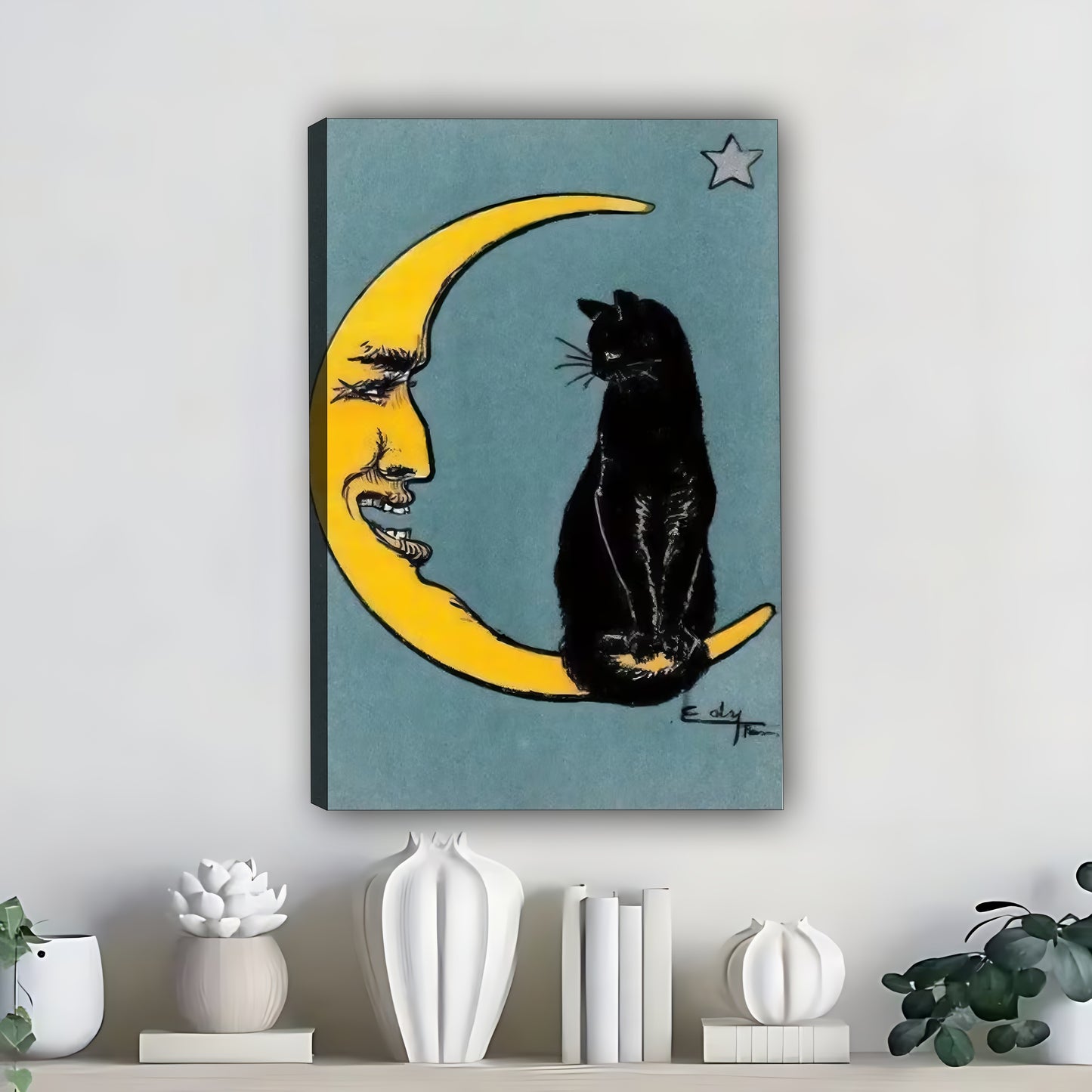 Funny Cat Art - Canvas Wall Art - Abstract Funny Living Room Decor| Liberty Signs #SZ327