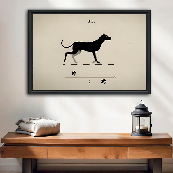 Minimalist Dog Trot Diagram Framed Canvas Wall Art l2563