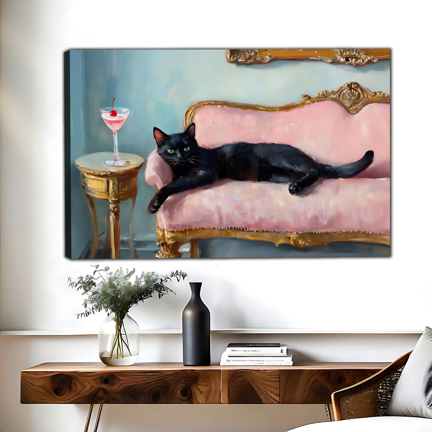 Funny Cat Art - Canvas Wall Art - Abstract Funny Living Room Decor| Liberty Signs #HZ072