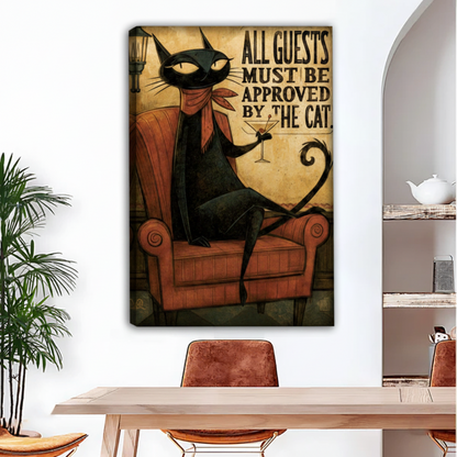 All guests approved by the cat gothic black cat gallery wrap canvas wall art in dining room