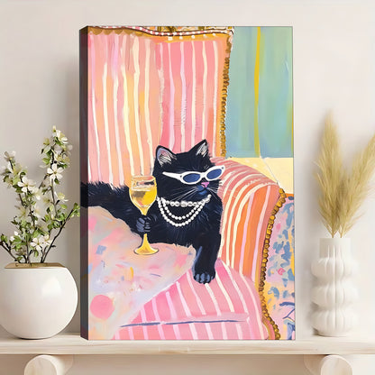 Funny Cat Art - Canvas Wall Art - Abstract Funny Living Room Decor| Liberty Signs #SZ249