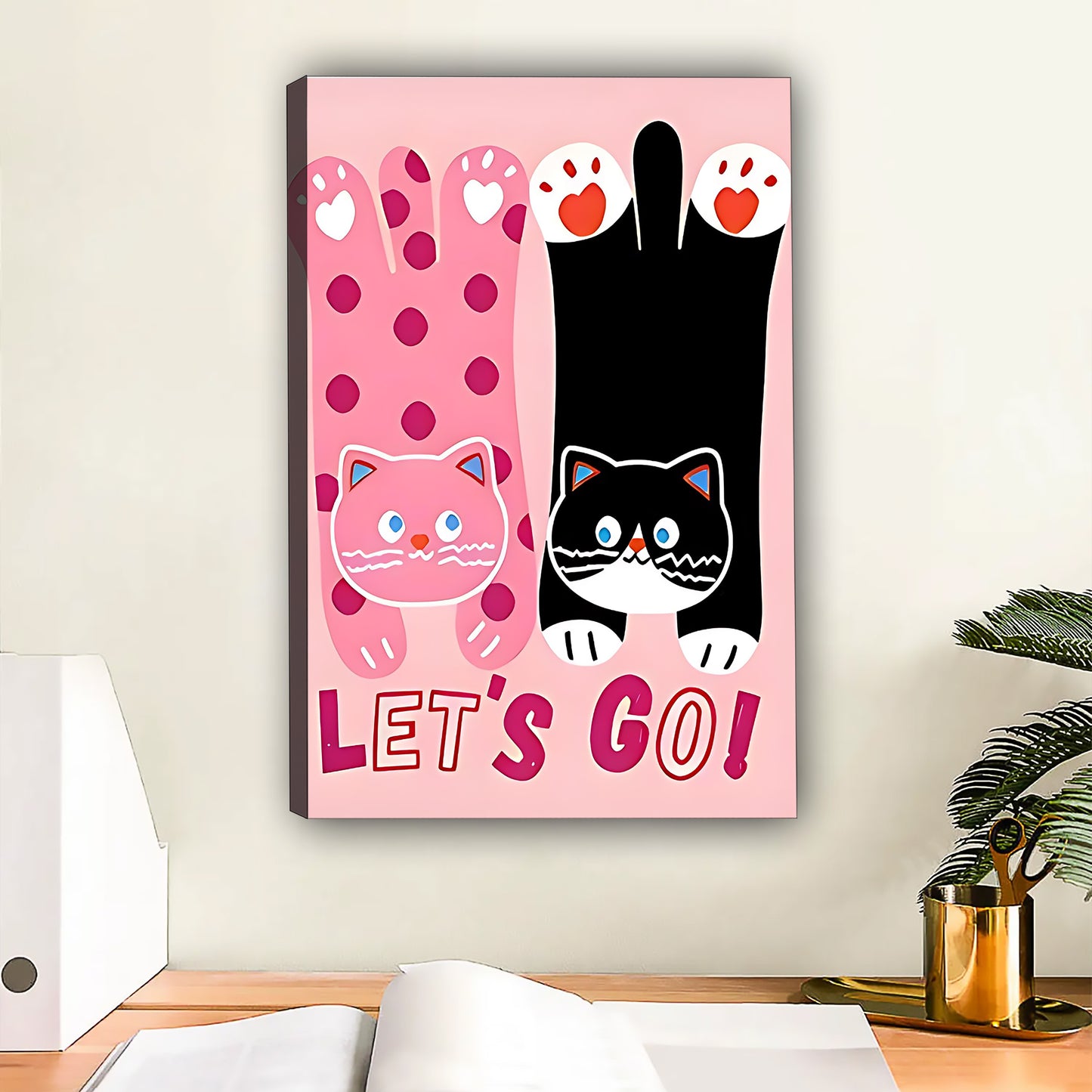 Funny Cat Art - Canvas Wall Art - Abstract Funny Living Room Decor| Liberty Signs #SZ129