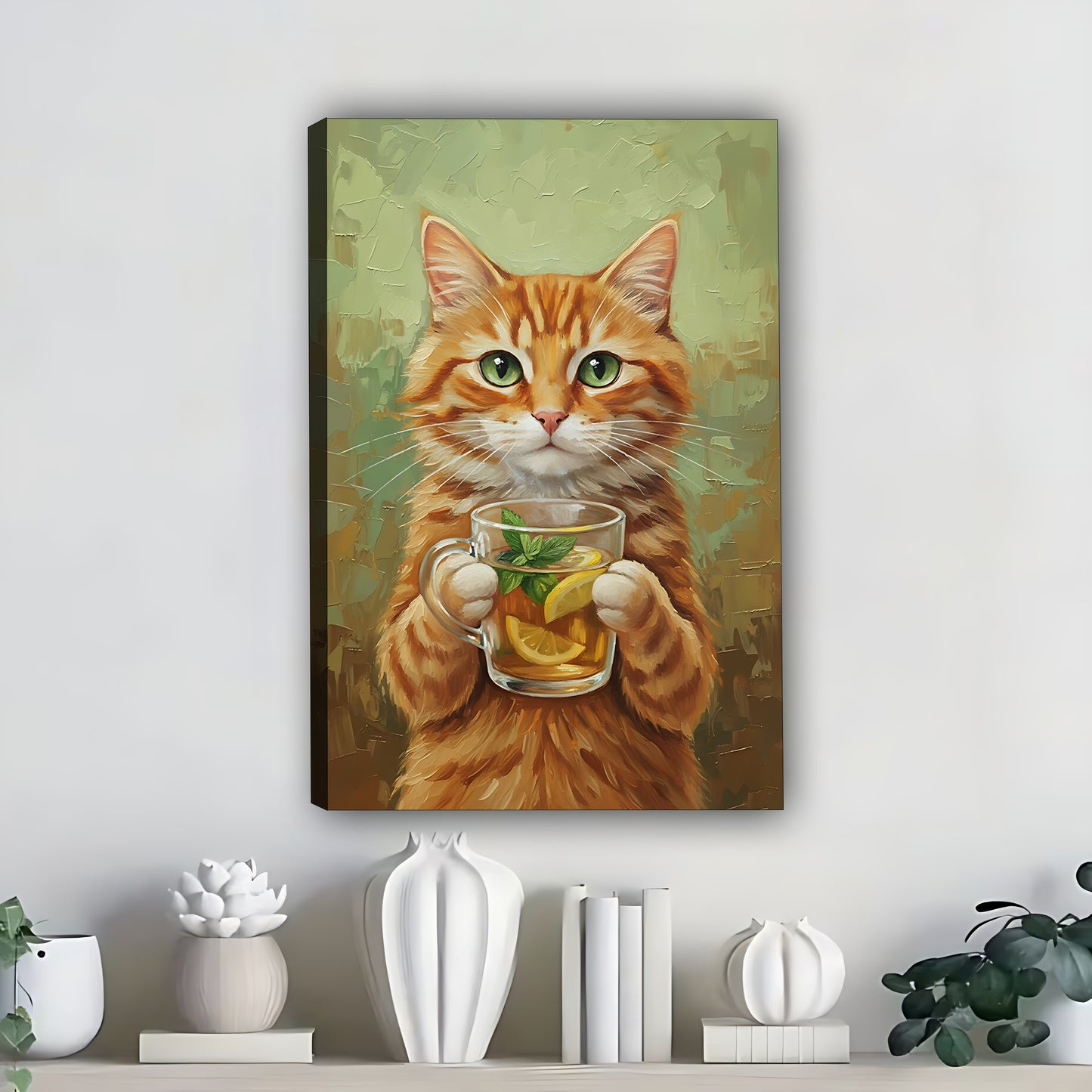 Funny Cat Art - Canvas Wall Art - Abstract Funny Living Room Decor| Liberty Signs #SZ289