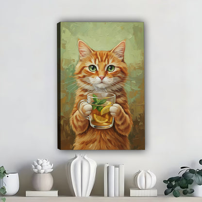 Funny Cat Art - Canvas Wall Art - Abstract Funny Living Room Decor| Liberty Signs #SZ289