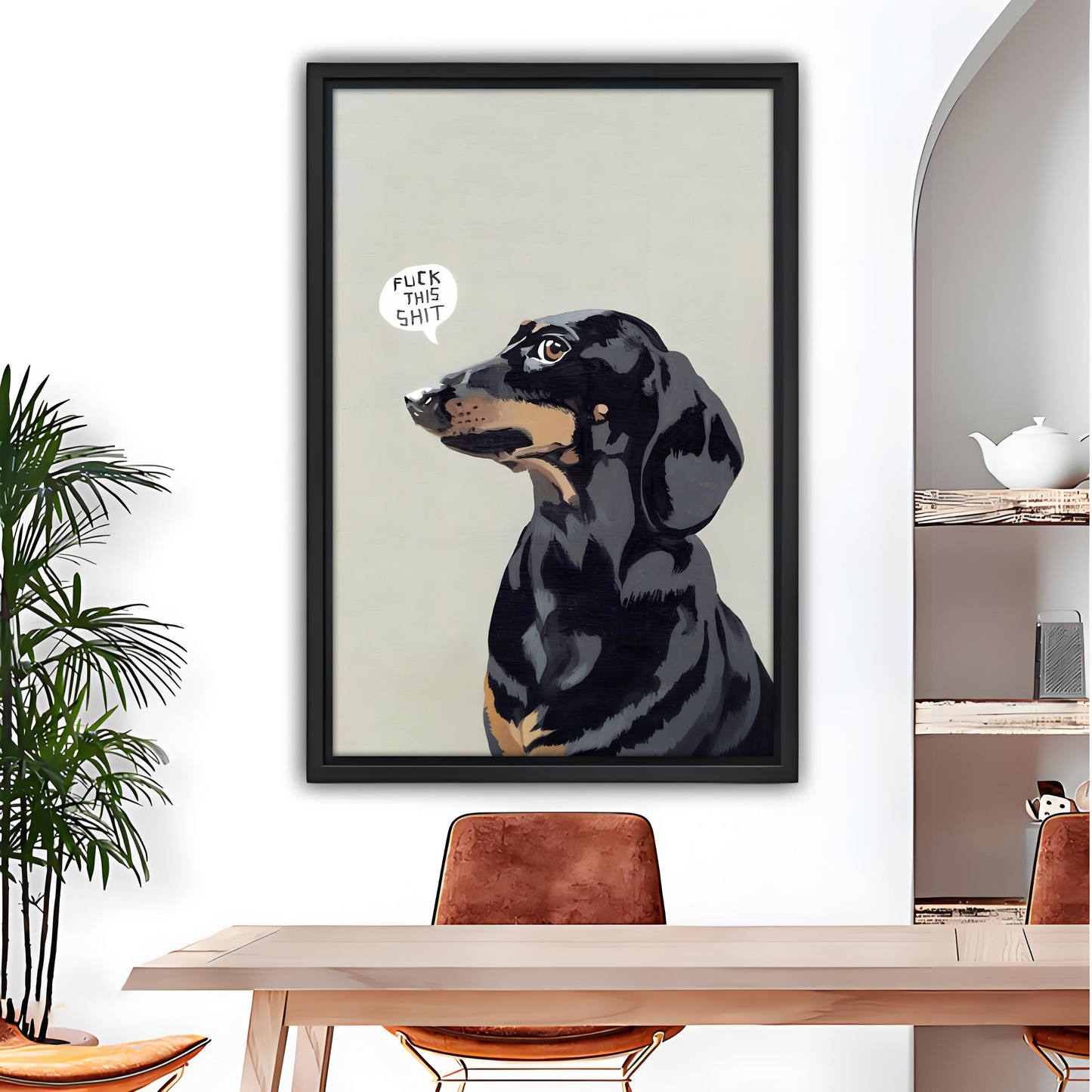 Funny Dachshund Dog Sassy Quote Framed Canvas Wall Art l2643