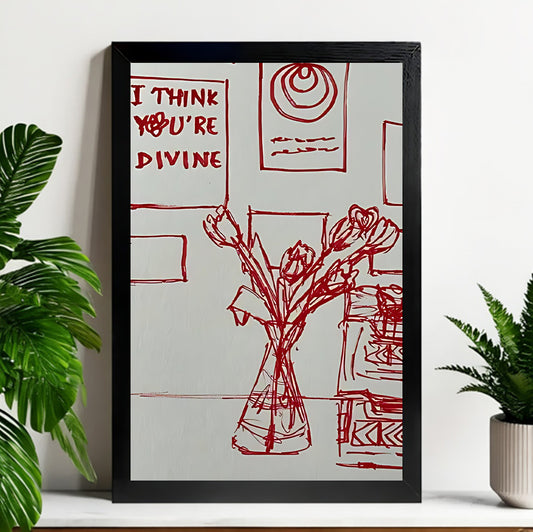 Neutral Abstract Framed Wall Art – Minimalist Line Art for Office or Studio | Liberty Signs#M3222