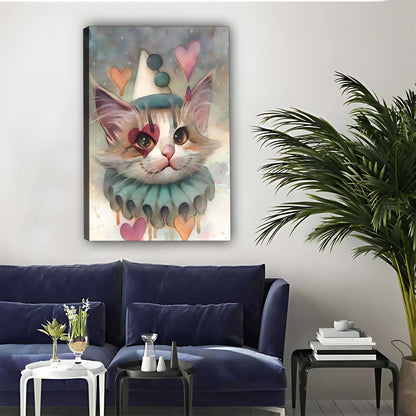 Funny Cat Art - Canvas Wall Art - Abstract Funny Living Room Decor| Liberty Signs #SZ033