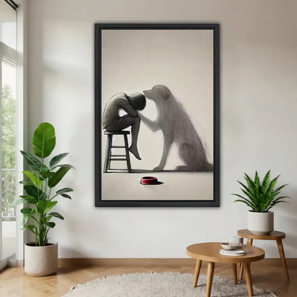 Emotional Dog Loyalty Minimalist Canvas Wall Art Print l2508