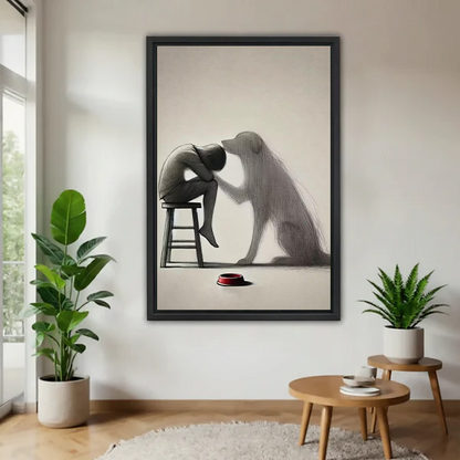 Emotional Dog Loyalty Minimalist Canvas Wall Art Print l2508