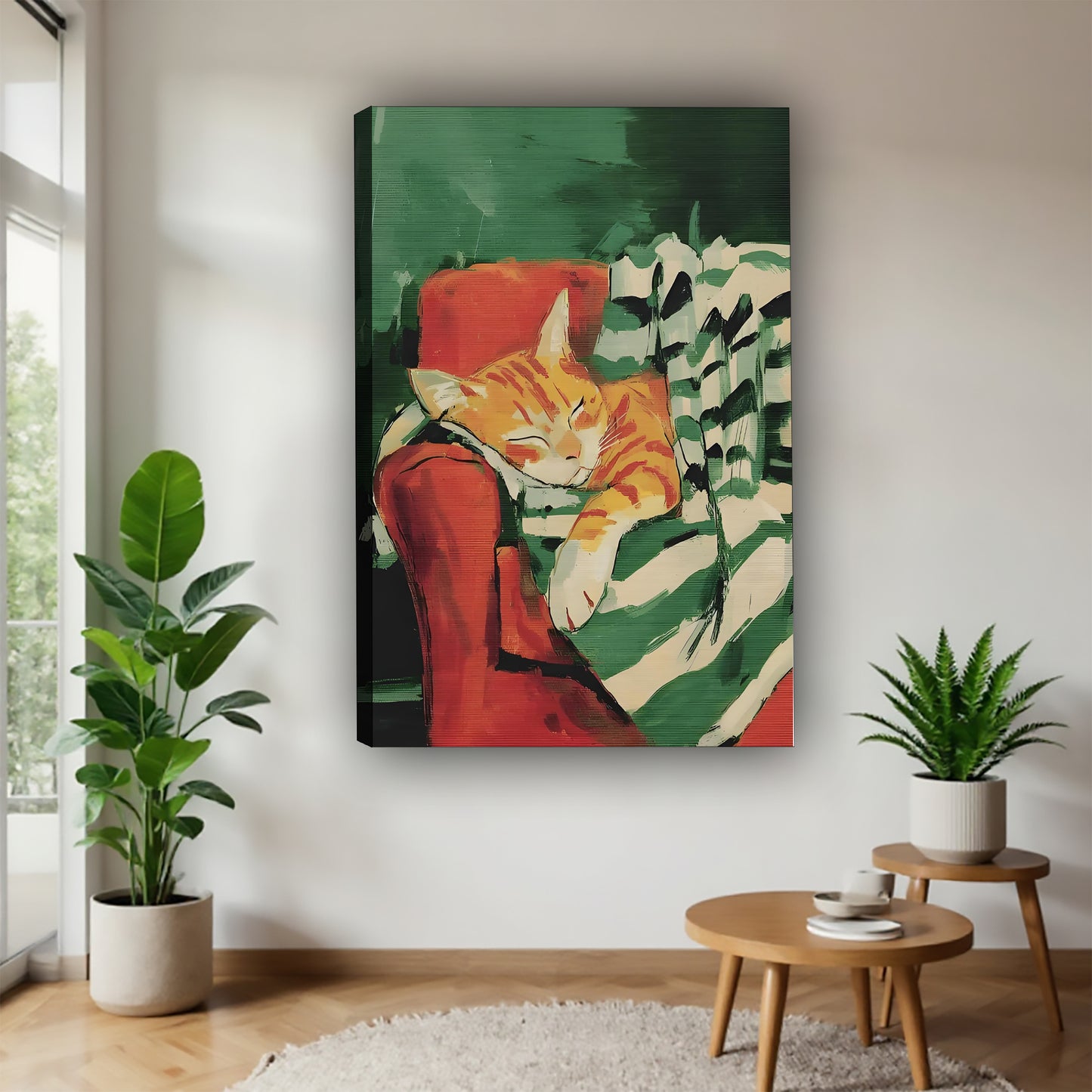 Funny Cat Art - Canvas Wall Art - Abstract Funny Living Room Decor| Liberty Signs #SZ165