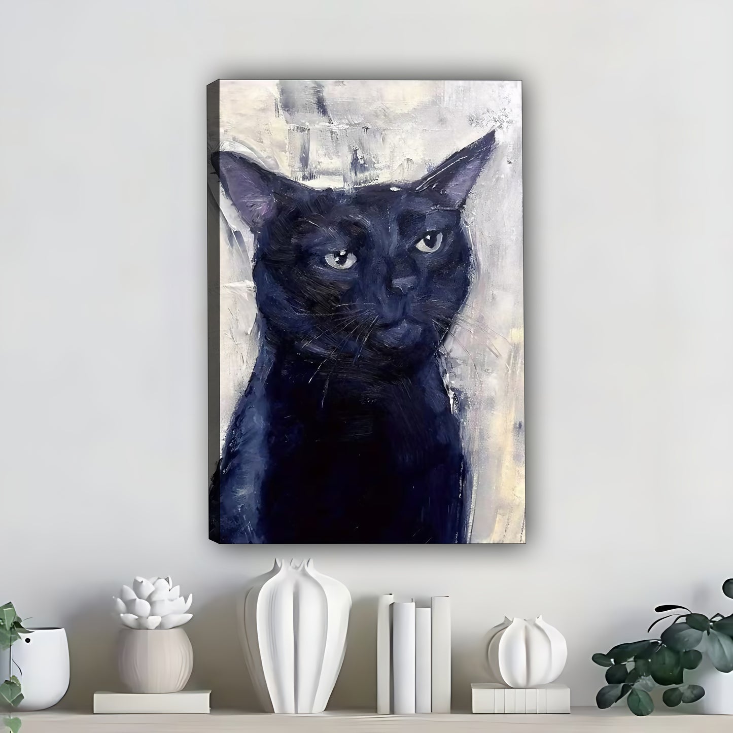 Funny Cat Art - Canvas Wall Art - Abstract Funny Living Room Decor| Liberty Signs #SZ333