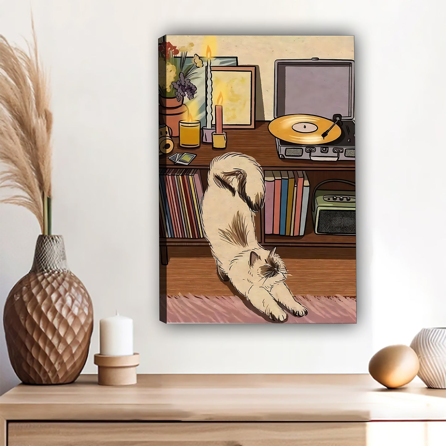 Funny Cat Art - Canvas Wall Art - Abstract Funny Living Room Decor| Liberty Signs #SZ116