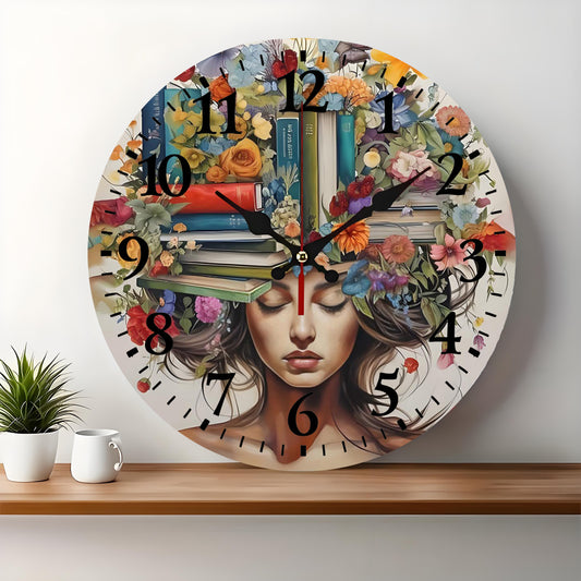 10x10 Decorative Wall Clock  – Ticking Wooden Wall Clock for Living Room or Hallway | Liberty Signs#S1019
