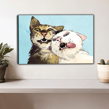 Funny Cat Art - Canvas Wall Art - Abstract Funny Living Room Decor| Liberty Signs #HZ026