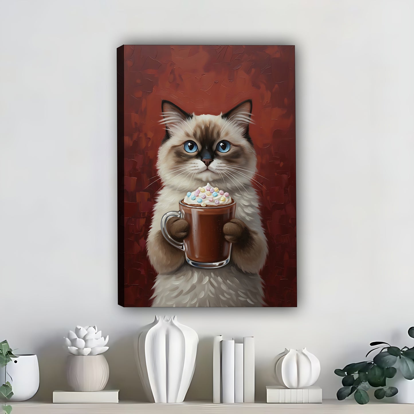 Funny Cat Art - Canvas Wall Art - Abstract Funny Living Room Decor| Liberty Signs #SZ287