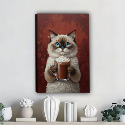 Funny Cat Art - Canvas Wall Art - Abstract Funny Living Room Decor| Liberty Signs #SZ287