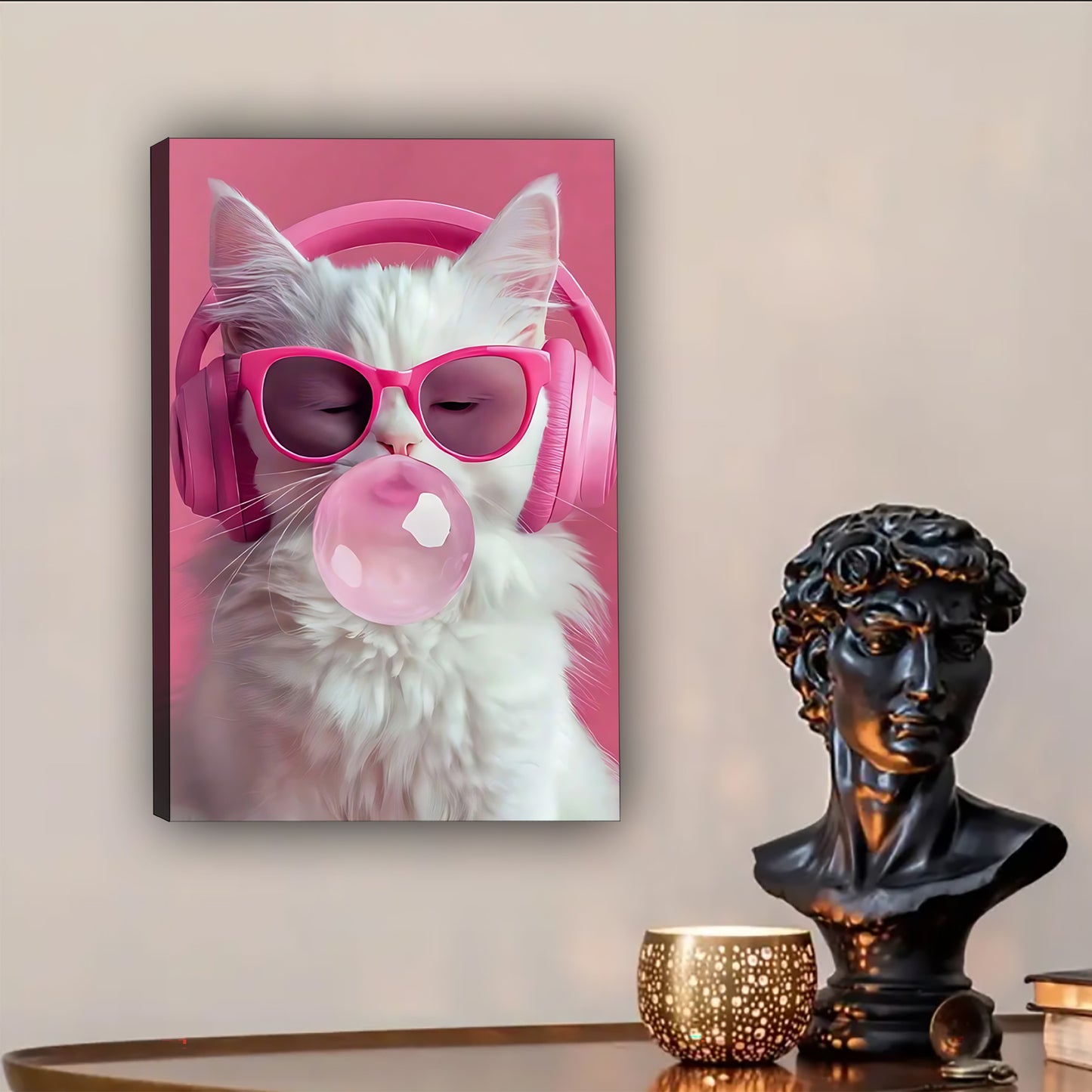 Funny Cat Art - Canvas Wall Art - Abstract Funny Living Room Decor| Liberty Signs #SZ176